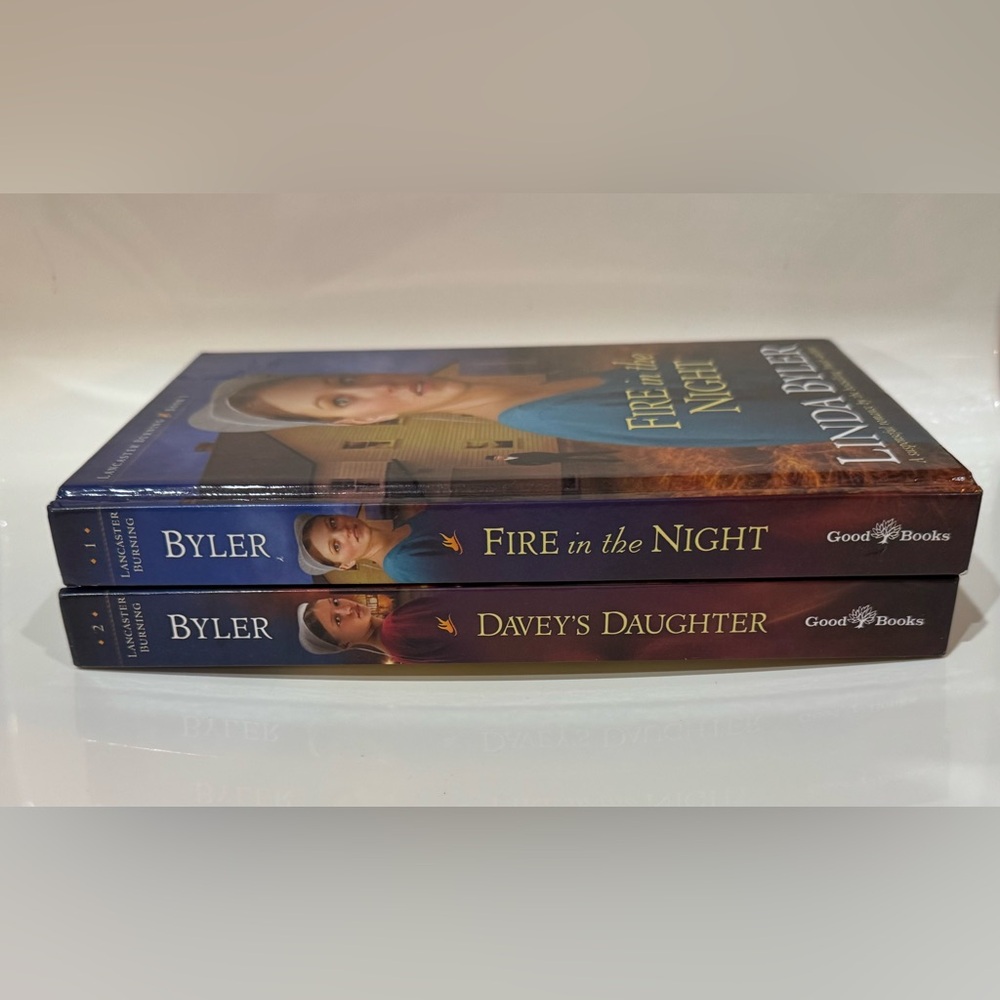Lot of 2 Lancaster Burning Series books by Linda Byler Amish Romance HC